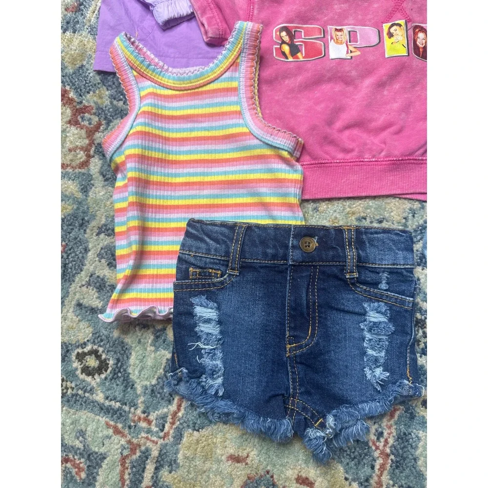 Spice Girls Cat & Jack Bundle Girls 12M Multi Retro Colorblock Denim GUC*‎